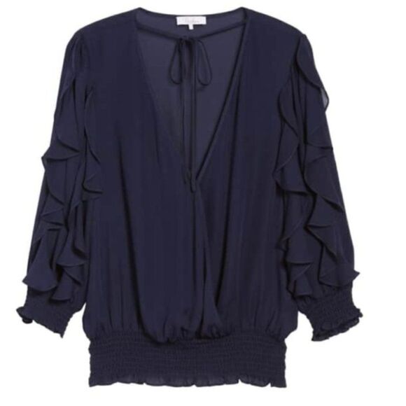 Nwt Parker | Larah Silk Georgette Blouse in Raven - Picture 4 of 10